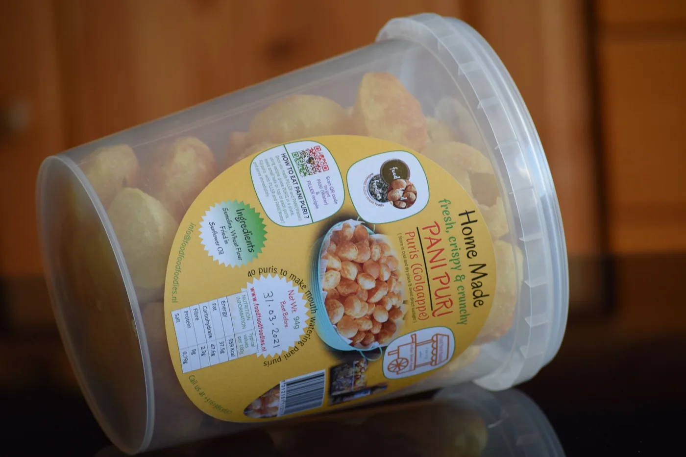 Historical pani puri packaging from foodfoodfoodies