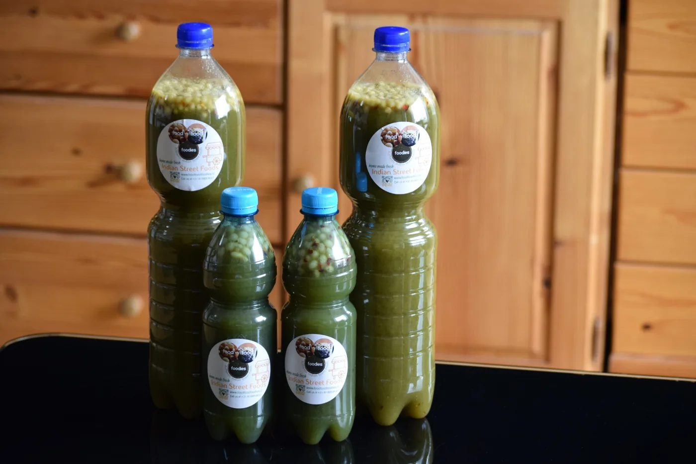 Bottled pani puri water from foodfoodfoodies